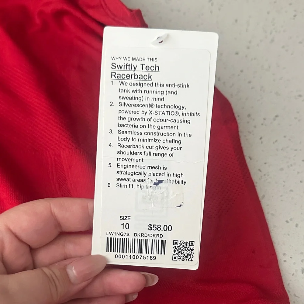 NWT lululemon Swiftly Tech Racerback Tank - RARE Red - Picture 4 of 9
